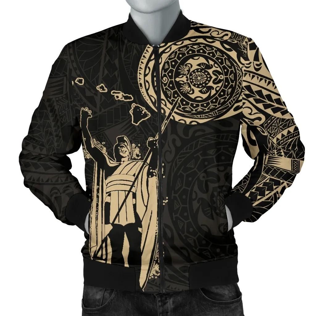 Hawaii King Kanaka Maoli Men's Bomber Jacket - Tattoo Style A7 Bomber Jacket Hawaii King Kanaka Maoli Men's Bomber Jacket - Tattoo Style A7 Bomber Jacket
