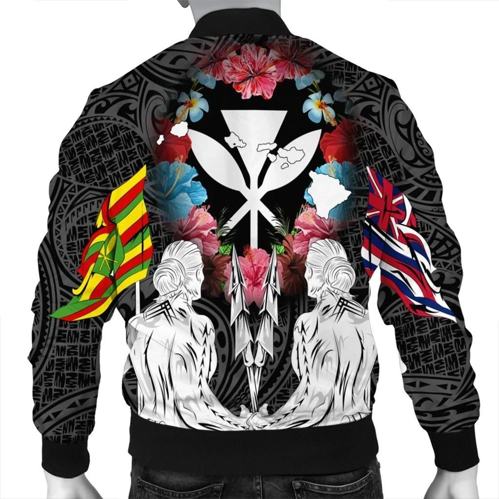 Hawaii-Map-Kanaka-Two-Men-Holding-Flag-Bomber-Jacket-AH-J5R-Bomber-Jacket-1