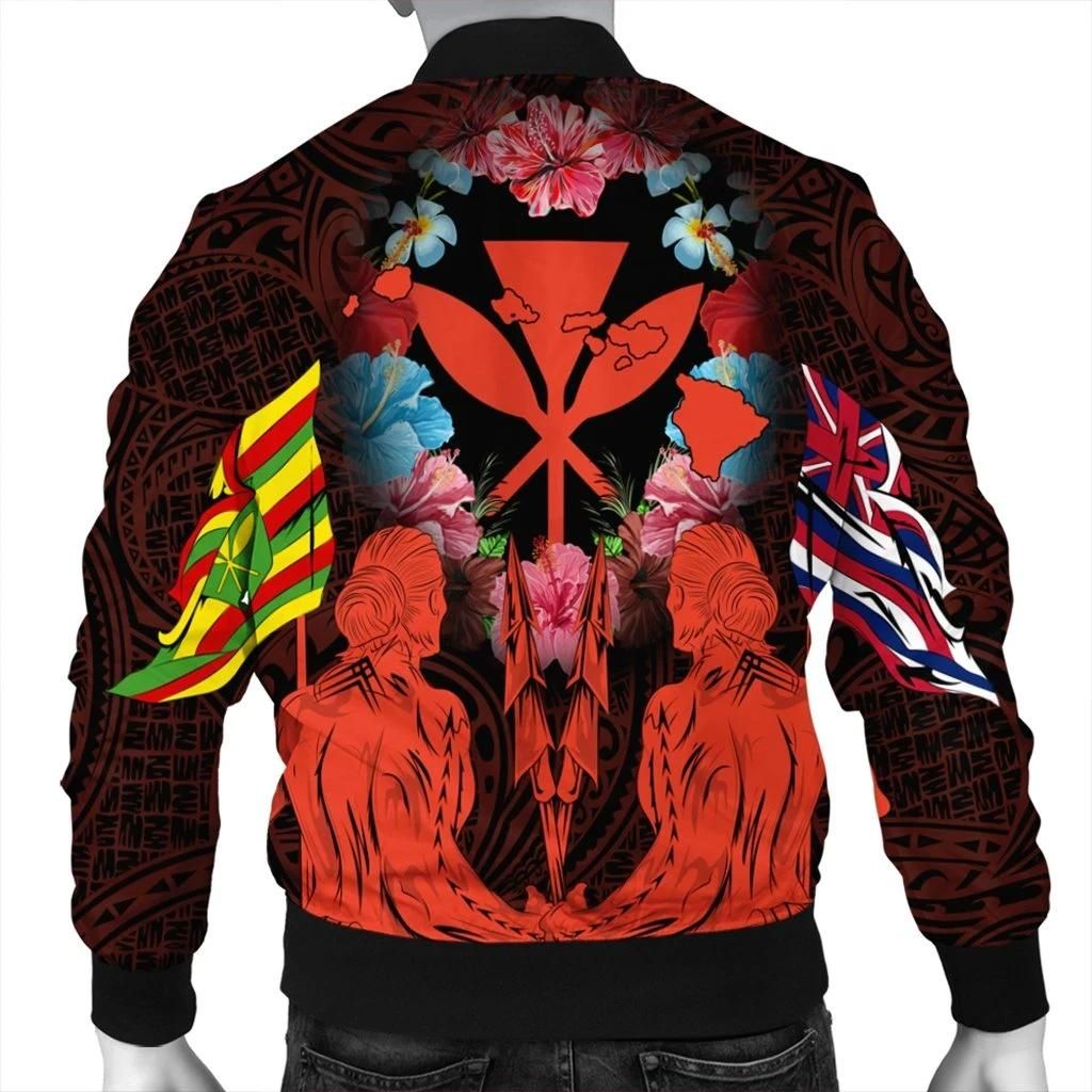 Hawaii-Map-Kanaka-Two-Men-Holding-Flag-Bomber-Jacket-Orange-AH-J5R-Bomber-Jacket-1