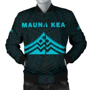 Hawaii Mauna Kea Polynesian Men's Bomber Jacket Blue - AH - J71 Bomber Jacket