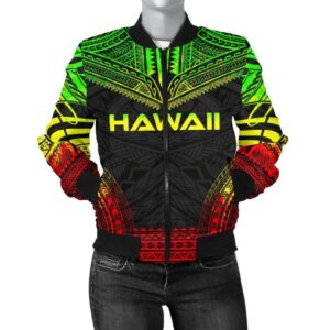 Hawaii Polynesian Chief Women'S Bomber Jacket - Reggae Version - Bn10 Bomber Jacket