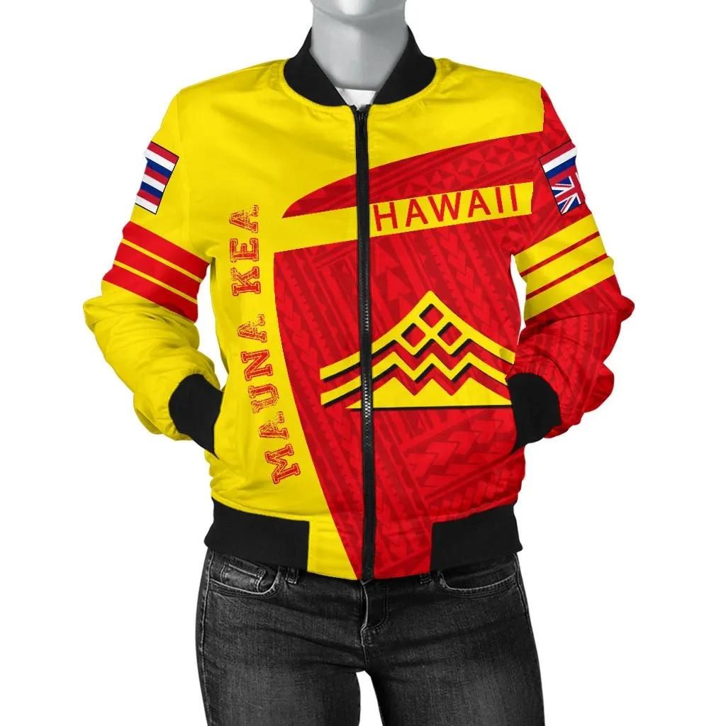 Hawaii Polynesian Mauna Kea Sport Women's Bomber Jacket - Premium Style - AH - J7 Bomber Jacket Hawaii Polynesian Mauna Kea Sport Women's Bomber Jacket - Premium Style - AH - J7 Bomber Jacket