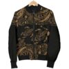 Hawaii Polynesian Men's Bomber Jacket - Gold Sea Turtle - BN12 Bomber Jacket