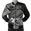 Hawaii Polynesian Men's Bomber Jacket - Kanaka Maoli White Shark Polynesian Tattoo - BN18 Bomber Jacket