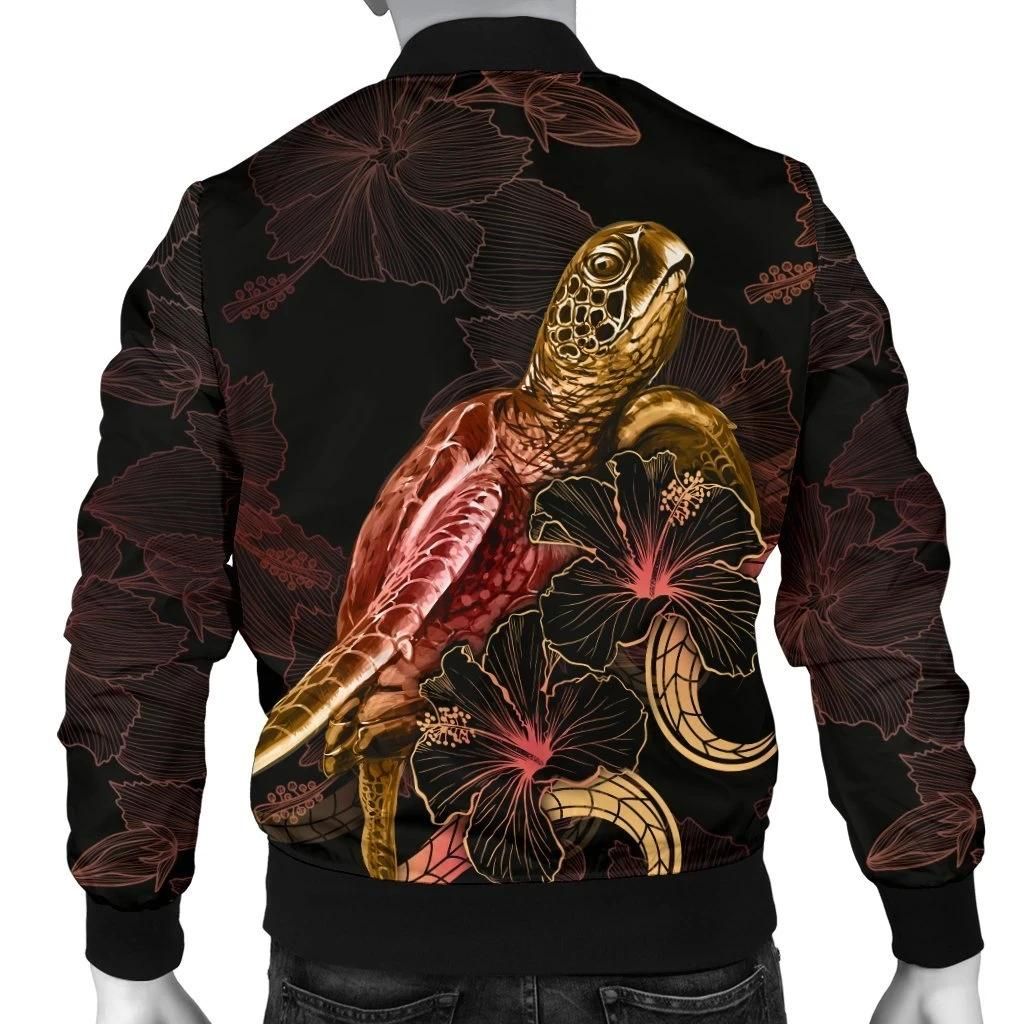 Hawaii-Polynesian-Mens-Bomber-Jacket-Turtle-With-Blooming-Hibiscus-Gold-BN22-Bomber-Jacket-1