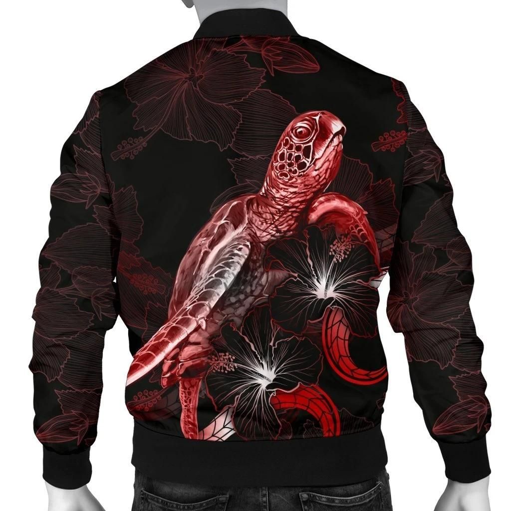 Hawaii-Polynesian-Mens-Bomber-Jacket-Turtle-With-Blooming-Hibiscus-Red-BN22-Bomber-Jacket-2