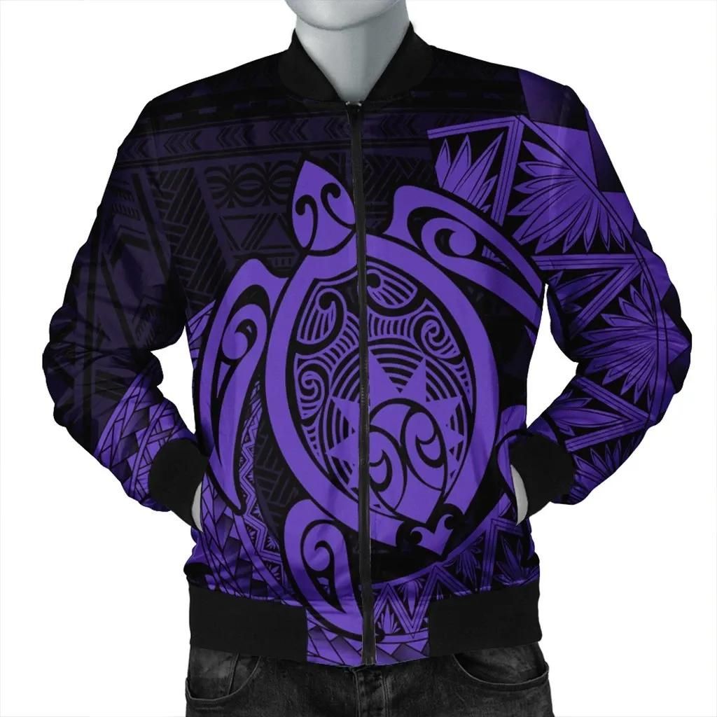 Hawaii Polynesian Turtle Bomber Jacket - Purple - AH - J4R Bomber Jacket Hawaii Polynesian Turtle Bomber Jacket - Purple - AH - J4R Bomber Jacket