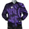 Hawaii Polynesian Turtle Hibiscus Bomber Jacket - Purple - AH - J4R Bomber Jacket