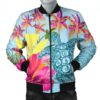 Hawaii Sea Turtle Hibiscus Kanaka Bomber Jacket - AH - J4R Bomber Jacket