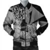 Hawaii Turtle Bomber Jacket Polynesian Hibiscus Art Ver 2.0 Gray - AH - JR