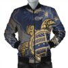 Hawaii Turtle Hibiscus Gold Bomber Jacket - Kyn Style - AH - J4R Bomber Jacket