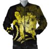 Hawaii Turtle Hibiscus Polynesian Vintage Bomber Jacket - Yellow - AH - J4R Bomber Jacket