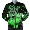Hawaii Turtle Map Polynesian Bomber Jacketafety Green - AH - JR Bomber Jacket