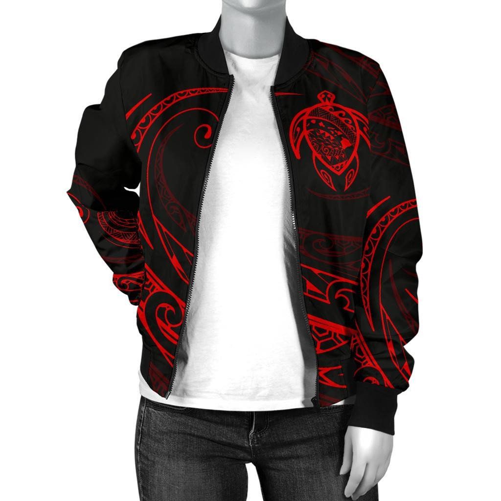 Hawaii-Turtle-Map-Polynesian-Womens-Bomber-Jacket-Red-Frida-Style-AH-J9-Bomber-Jacket-2
