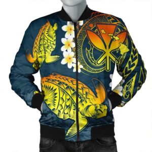 Hawaii Turtle Plumerian Polynesian Bomber Jacket - Sease Style - ver 2 - AH - J4R Bomber Jacket