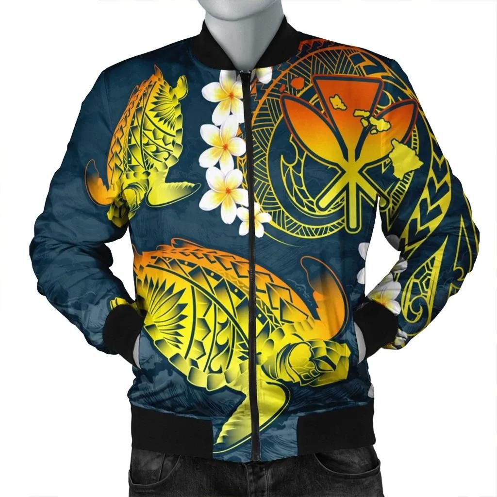 Hawaii Turtle Plumerian Polynesian Bomber Jacket - Sease Style - ver 2 - AH - J4R Bomber Jacket Hawaii Turtle Plumerian Polynesian Bomber Jacket - Sease Style - ver 2 - AH - J4R Bomber Jacket