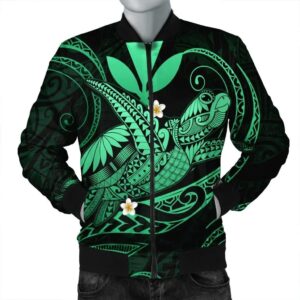 Hawaii Turtle Polynesian Bomber Jacket - Nane Style Green - AH - J4R Bomber Jacket