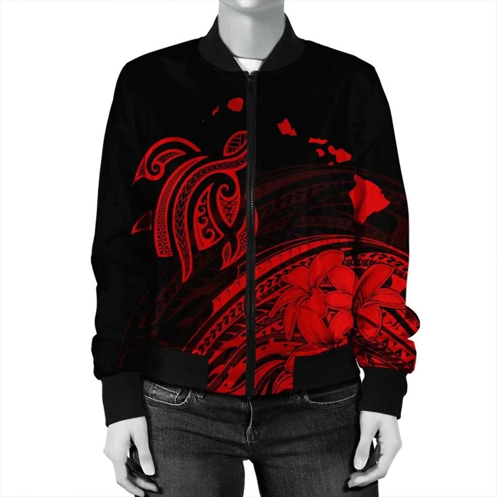 Hawaii-Turtle-Polynesian-Map-Plumeria-Bomber-Jacket-Red-AH-JR-Bomber-Jacket-2