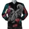 Hawaii Turtle Polynesian Tropical Bomber Jacket - Ghia Style Gray - AH - J4R Bomber Jacket