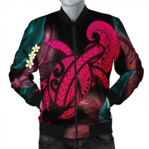Hawaii Turtle Polynesian Tropical Bomber Jacket - Ghia Style Pink - AH - J4R Bomber Jacket
