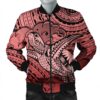Hawaii Turtle Wave Bomber Jacket - News Style Red - AH - J4R Bomber Jacket