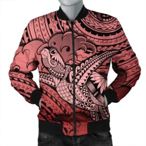 Hawaii Turtle Wave Bomber Jacket - News Style Red - AH - J4R Bomber Jacket