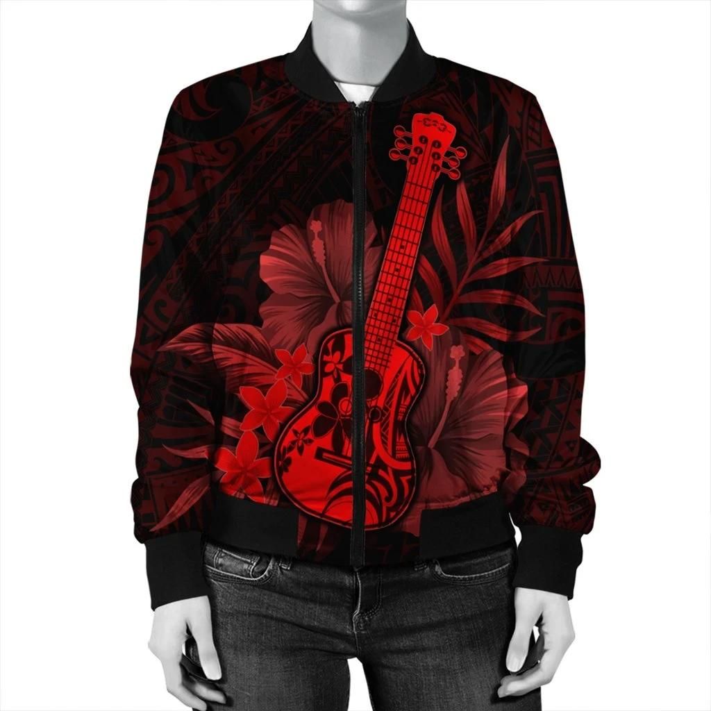 Hawaii-Ukulele-Flower-Bomber-Jacket-Red-AH-J4R-Bomber-Jacket-2