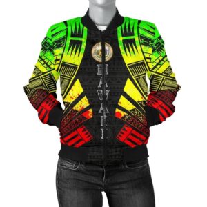 Hawaii Women Bomber Jacket - Polynesian Tattoo Reggae - BN0110 Bomber Jacket