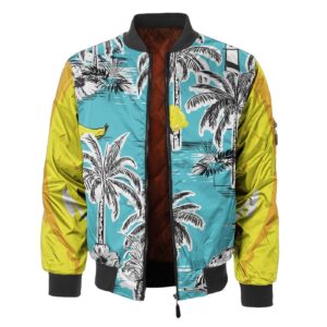 Hawaiian Aloha Moe Bomber Jacket Hawaiian Shorts Beach Short Sleeve Bomber Jacket