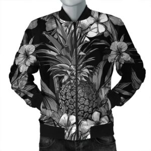 Hawaiian Hibiscus Plumeria And Pineapple Polynesian Bomber Jacket - AH - K5 Bomber Jacket