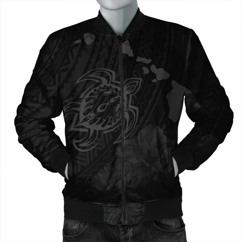 Hawaiian Hibiscus Sea Turtle Swim Polynesian Bomber Jacket - Grey - AH - J5R Bomber Jacket Hawaiian Hibiscus Sea Turtle Swim Polynesian Bomber Jacket - Grey - AH - J5R Bomber Jacket