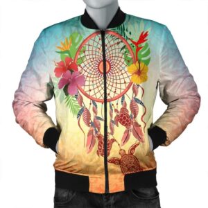 Hawaiian Hibiscus Strelitzia Flower Dreamcatcher Bomber Jacket - AH - JR Bomber Jacket