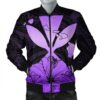 Hawaiian Kanaka Bomber Jacket Hibiscus Polynesian Love - Violet - AH - JR Bomber Jacket