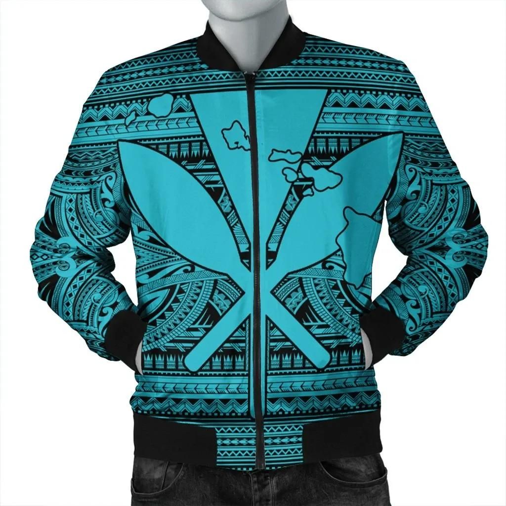 Hawaiian Kanaka Polynesian Tribal Bomber Jacket Reggae Color Blue AH - J7R Bomber Jacket Hawaiian Kanaka Polynesian Tribal Bomber Jacket Reggae Color Blue AH - J7R Bomber Jacket