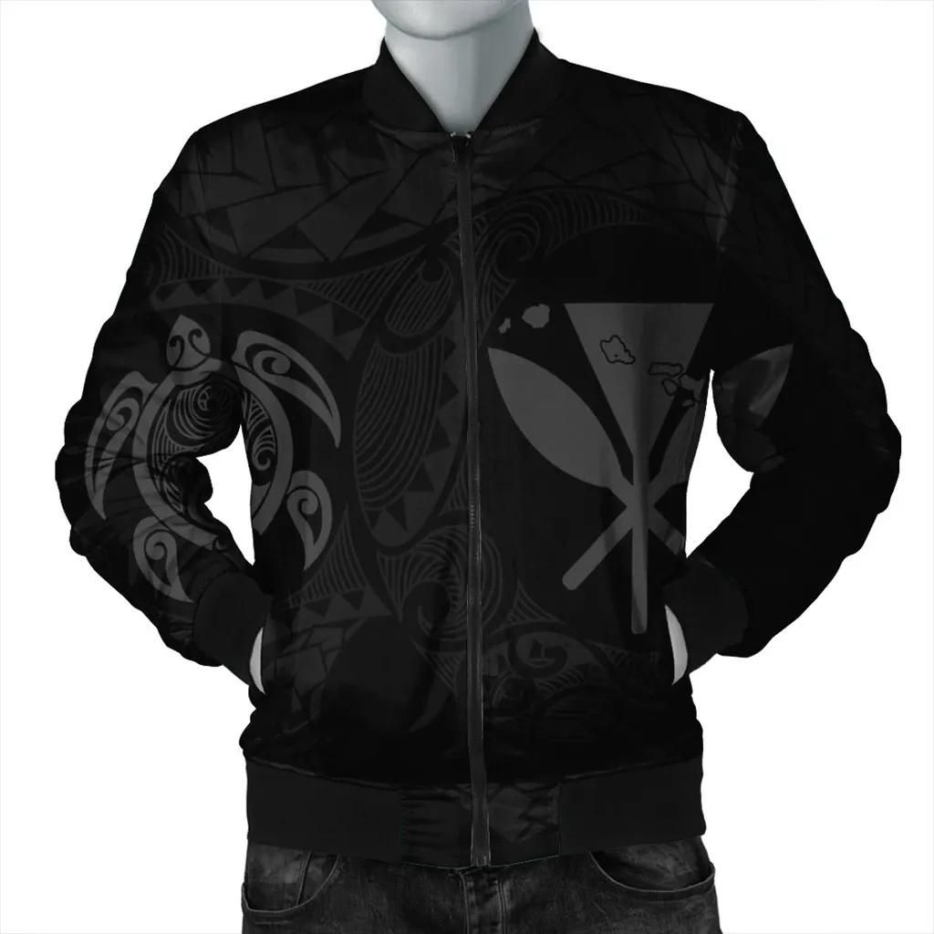Hawaiian Kanaka Turtle Polynesian Bomber Jacket Gray AH - J7R Bomber Jacket Hawaiian Kanaka Turtle Polynesian Bomber Jacket Gray AH - J7R Bomber Jacket