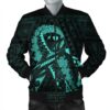 Hawaiian Map Heart Ribbon Cancer Hibiscus Turquoise Polynesian Bomber Jacket - AH - J4R Bomber Jacket