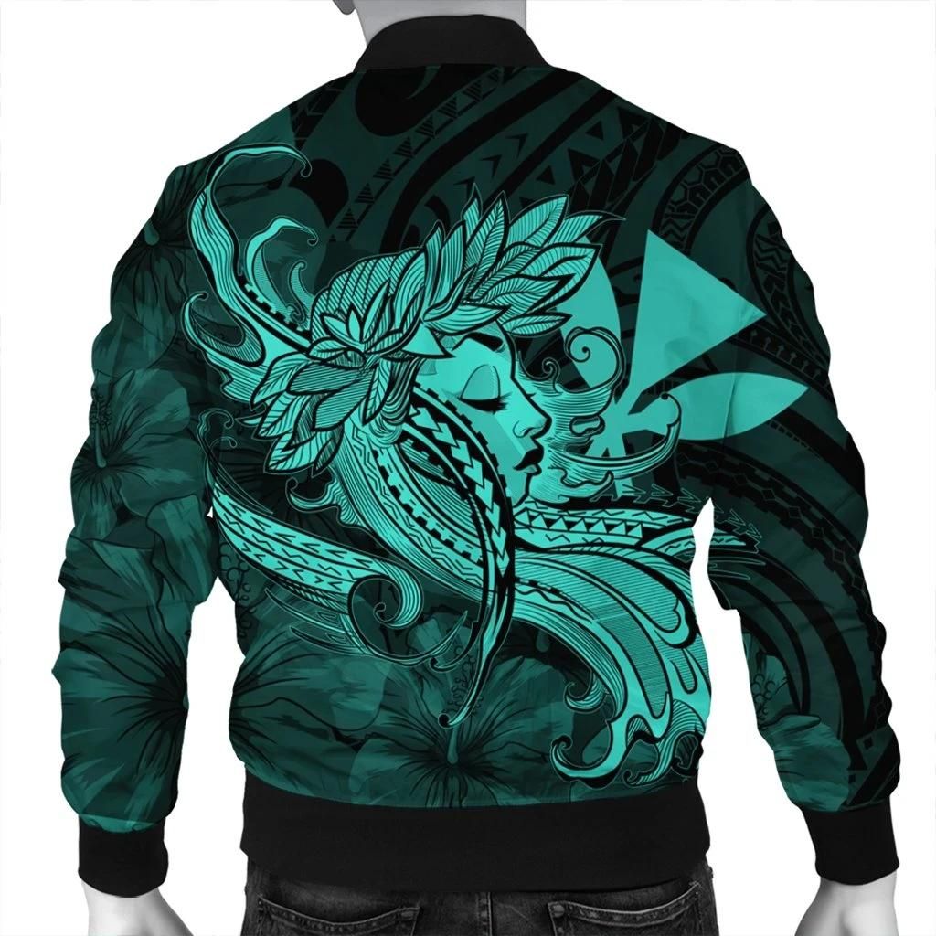 Hawaiian-Map-Hula-Girl-Hibiscus-Kanaka-Polynesian-Bomber-Jacket-Turquoise-AH-J4R-Bomber-Jacket-1