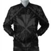 Hawaiian Map Kanaka Hibiscus Gray Polynesian Bomber Jacket - AH - JR Bomber Jacket
