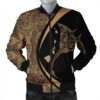 Hawaiian Map Manta Ray Polynesian Bomber Jacket - Gold - AH - J4R Bomber Jacket