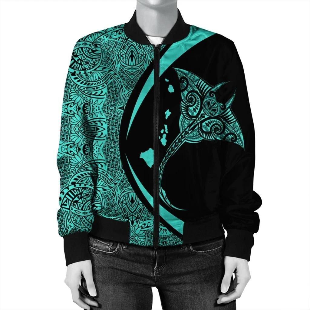 Hawaiian-Map-Manta-Ray-Polynesian-Bomber-Jacket-Turquoise-Circle-Style-AH-J4R-Bomber-Jacket-2