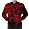 Hawaiian Map Turtle Hibiscus Kanaka Polynesian Bomber Jacket - Red - AH - J4R Bomber Jacket