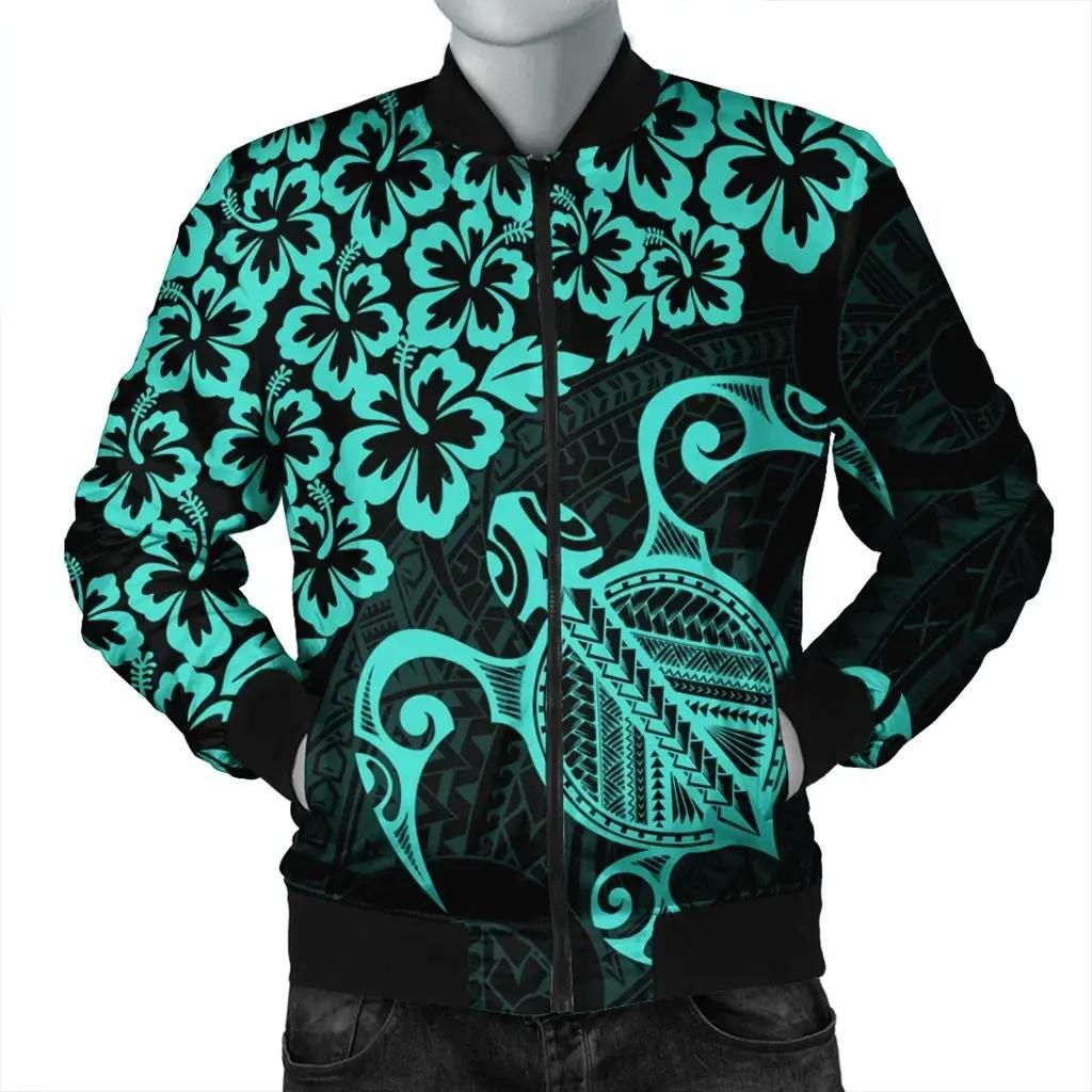 Hawaiian Map Turtle Hibiscus Kanaka Polynesian Bomber Jacket - Turquoise - AH - J4R Bomber Jacket Hawaiian Map Turtle Hibiscus Kanaka Polynesian Bomber Jacket - Turquoise - AH - J4R Bomber Jacket