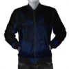 Hawaiian Map Turtle Hibiscus Polynesian Bomber Jacket - Blue - AH - J4R Bomber Jacket