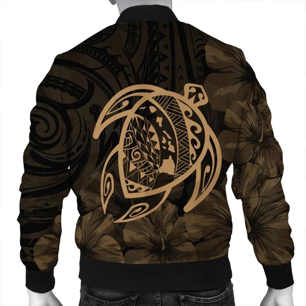 Hawaiian-Map-Turtle-Kanaka-Hibiscus-Polynesian-Bomber-Jacket-Gold-AH-J4R-1