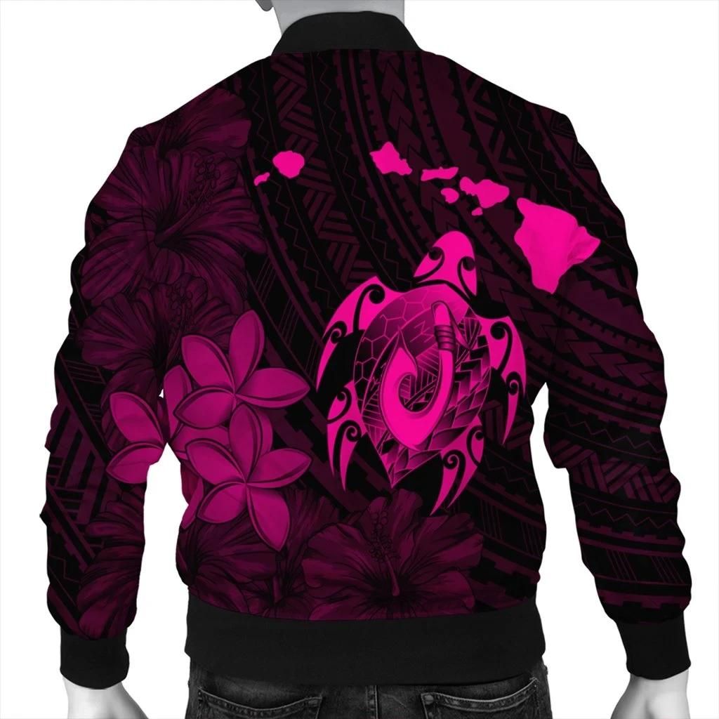 Hawaiian-Map-Turtle-Plumeria-Hibiscus-Fish-Hook-Polynesian-Bomber-Jacket-Pink-AH-J5R-Bomber-Jacket-1