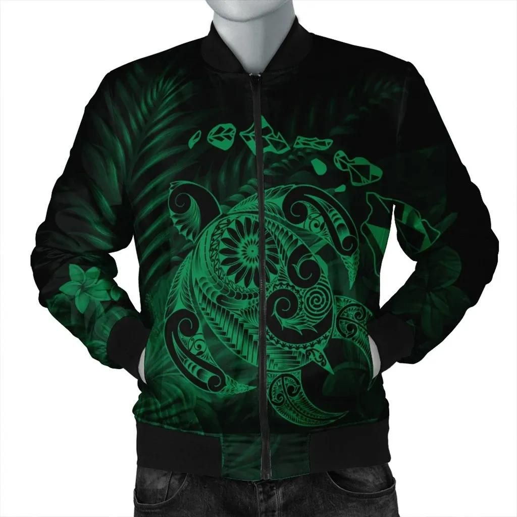 Hawaiian Map Turtle Tattoo Hibiscus Plumeria Polynesian Bomber Jacket - Green - AH - J4R Bomber Jacket Hawaiian Map Turtle Tattoo Hibiscus Plumeria Polynesian Bomber Jacket - Green - AH - J4R Bomber Jacket
