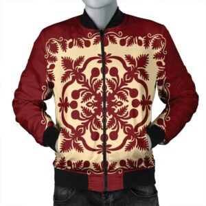 Hawaiian Palm Tree Quilt Vintage Bomber Jacket - AH - JR Bomber Jacket