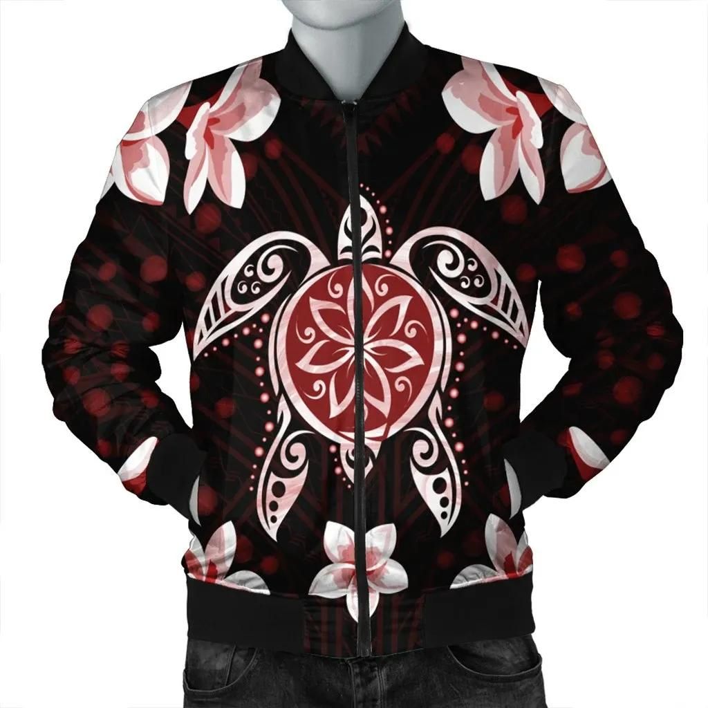 Hawaiian Reddie Turtle Plumeria Bomber Jacket AH - J0R Bomber Jacket Hawaiian Reddie Turtle Plumeria Bomber Jacket AH - J0R Bomber Jacket