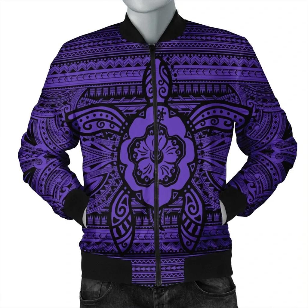 Hawaiian Turtle Polynesian Tribal Bomber Jacket Purple AH - J7R Bomber Jacket Hawaiian Turtle Polynesian Tribal Bomber Jacket Purple AH - J7R Bomber Jacket