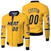 Heat 2020-21 Earned Edition Yellow Personalized Jersey Inspired Bomber Jacket